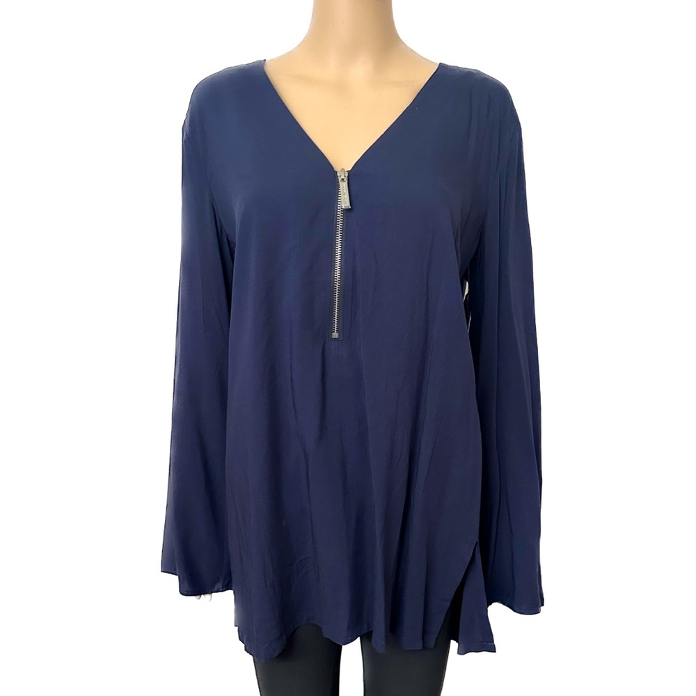 MICHAEL Michael Kors Navy Blouse with Zipper